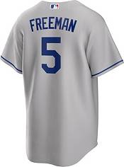 Men's Los Angeles Dodgers #5 Freddie Freeman Navy Blue Pinstripe