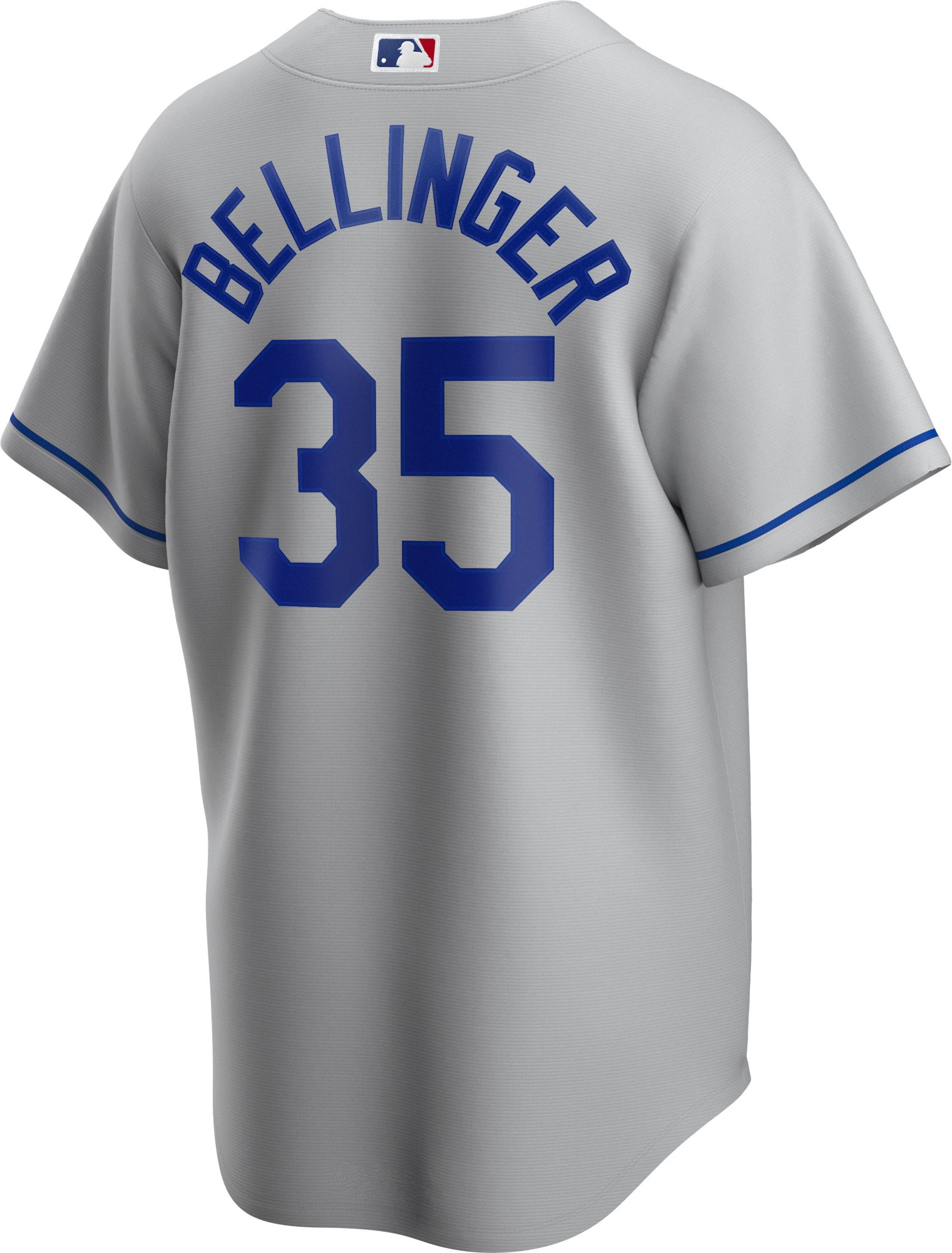 Nike Men's Replica Los Angeles Dodgers Cody Bellinger #35 Grey Cool Base Jersey product image