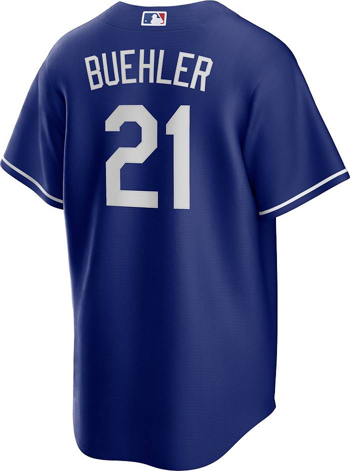 Nike Men's Los Angeles Dodgers Walker Buehler #21 Royal Cool Base