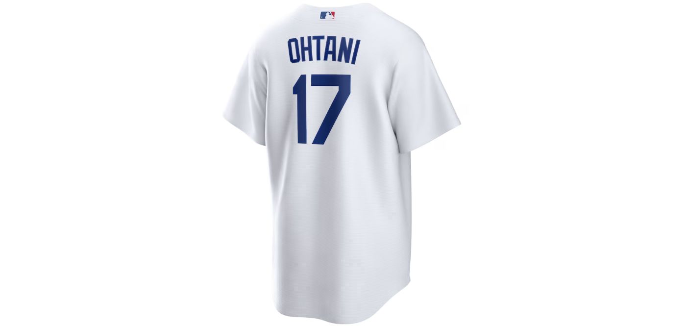 Nike Men s Los Angeles Dodgers Shohei Ohtani 17 White Cool Base Jersey Dick s Sporting Goods