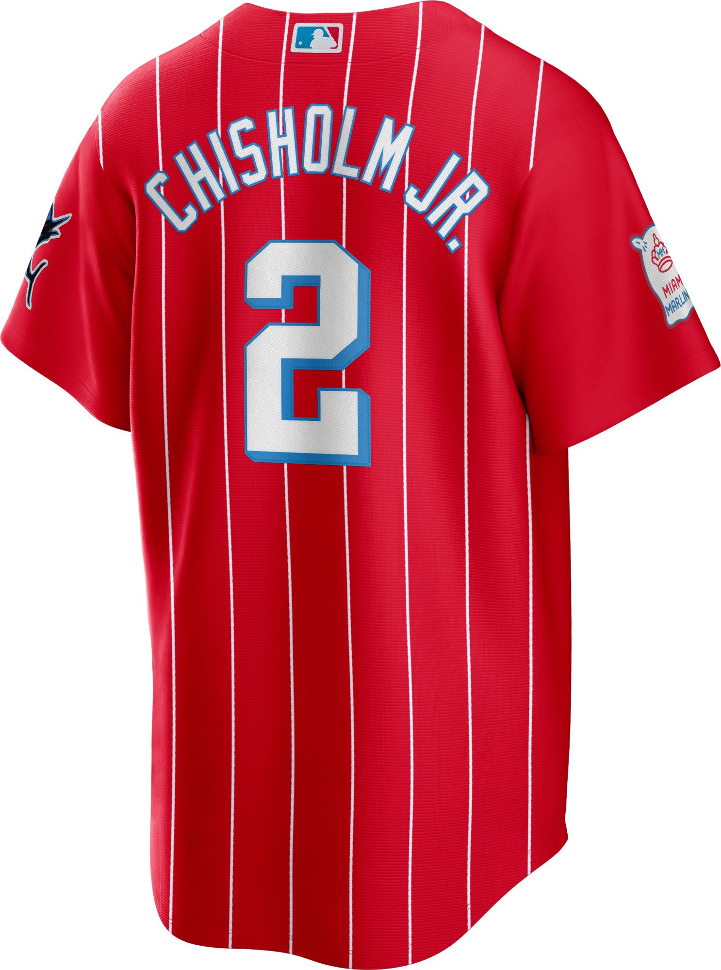 Nike Men's Miami Marlins Jazz Chisholm #2 2022 City Connect Cool Base Jersey product image