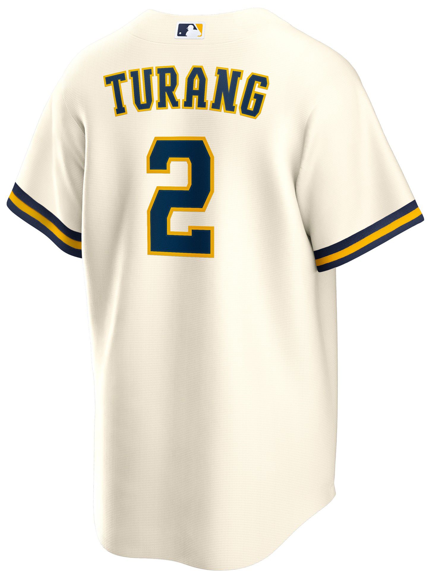 Nike Adult Milwaukee Brewers Brice Turang #2 Cream Replica Jersey product image