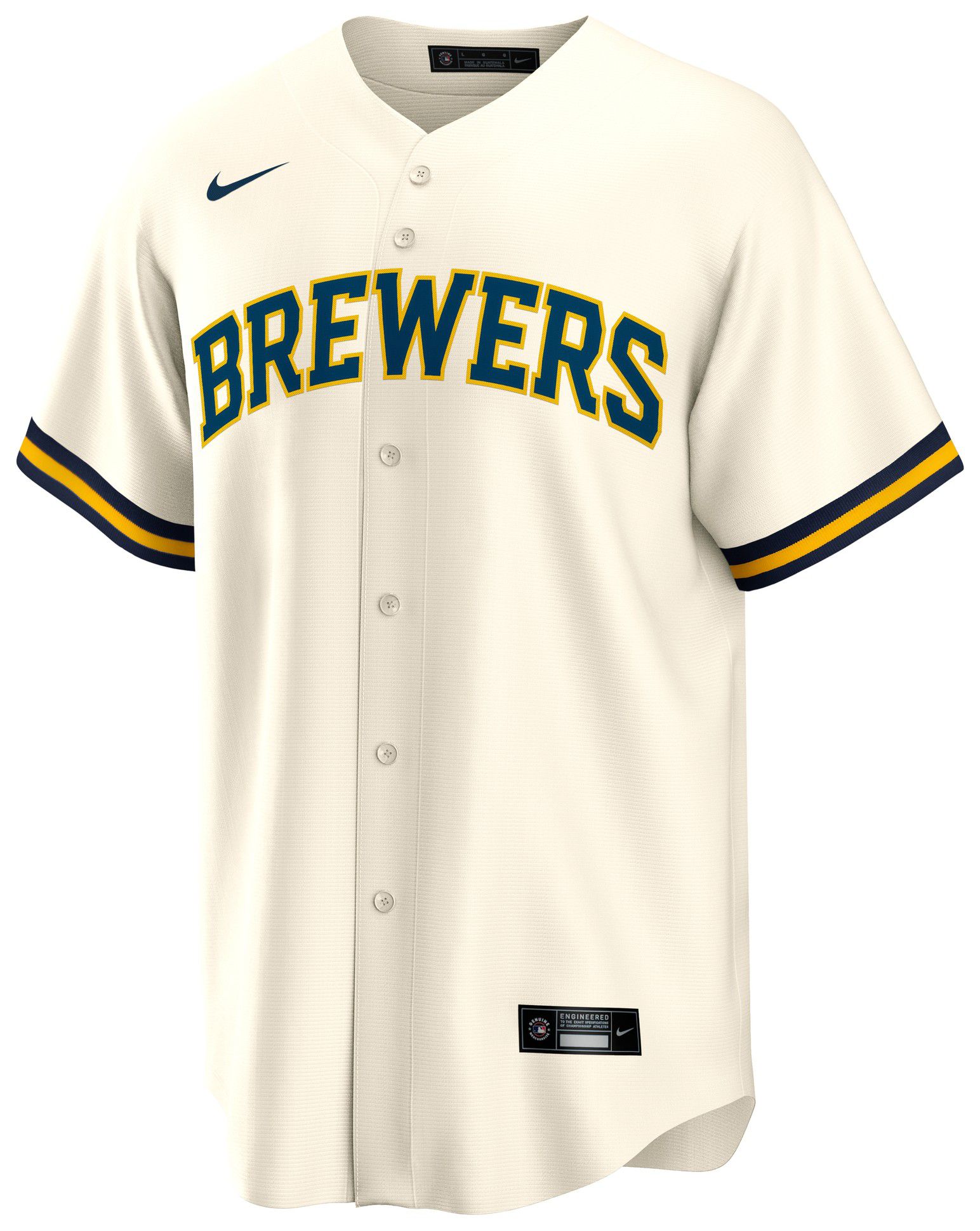 Nike Adult Milwaukee Brewers Brice Turang #2 Cream Replica Jersey product image