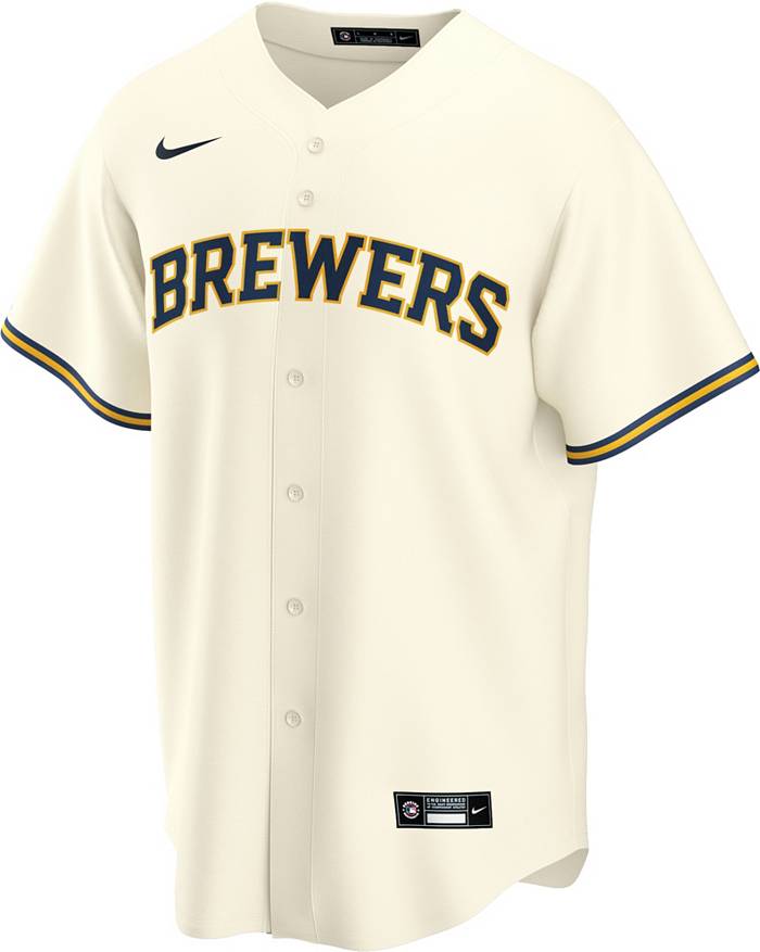MLB Milwaukee Brewers Youth Boys Poly Button Down Jersey, 2XL 