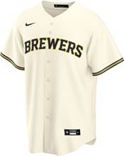 Nike Men's Replica Milwaukee Brewers Christian Yelich #22 Cool Base White Jersey product image