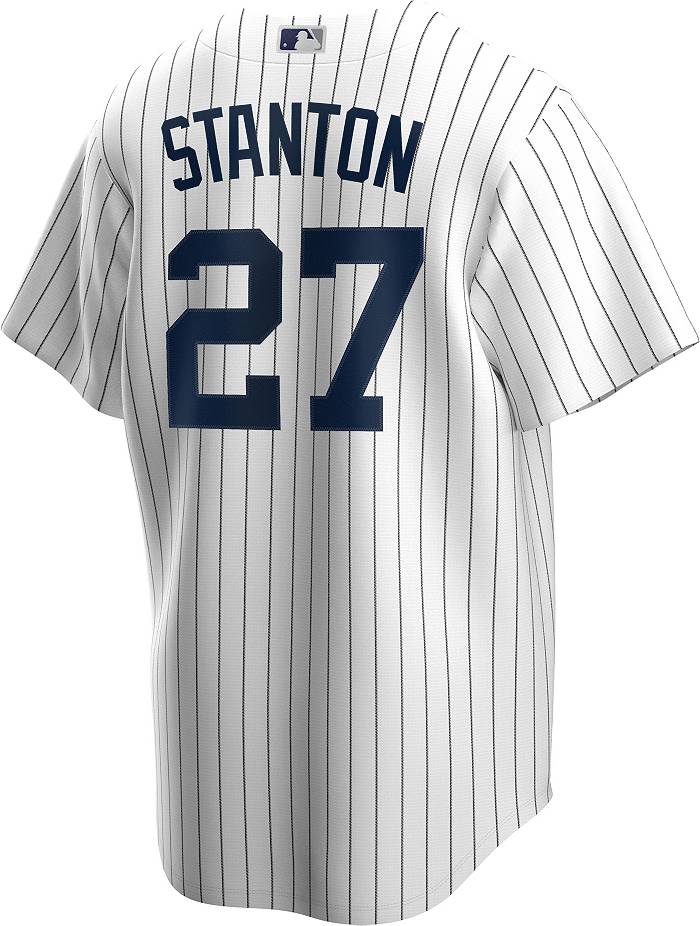 Nike Men's Replica New York Yankees Giancarlo Stanton #27 White