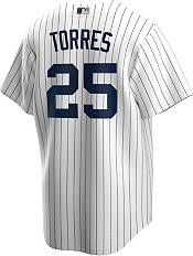 Gleyber Torres New York Yankees Game-Used #25 White Pinstripe Jersey vs.  Tampa Bay Rays on June 16 2022