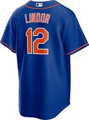 Nike Men's New York Mets Francisco Lindor #12 Grey Cool Base