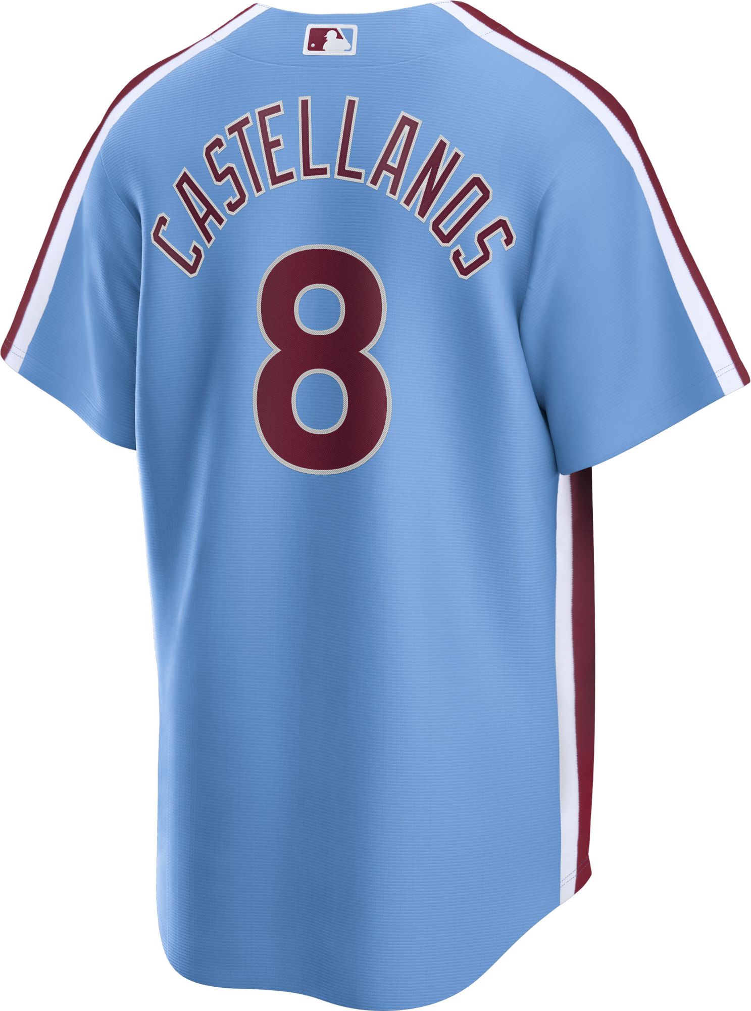 Nike Men's Philadelphia Phillies Nick Castellanos 8 Blue Cool Base Jersey