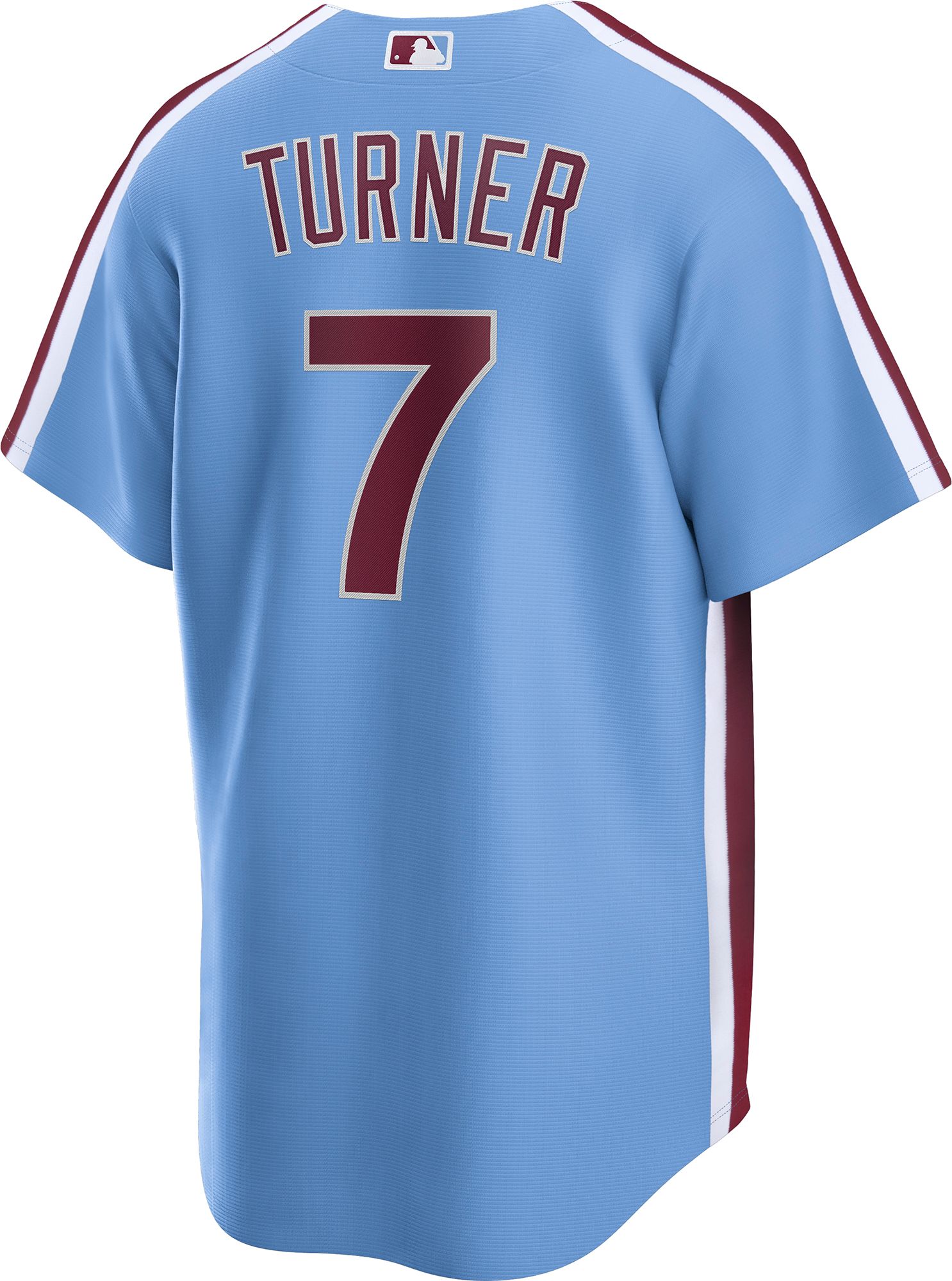 Nike Men's Philadelphia Phillies Blue Trea Turner #7 Alternate Replica Jersey product image