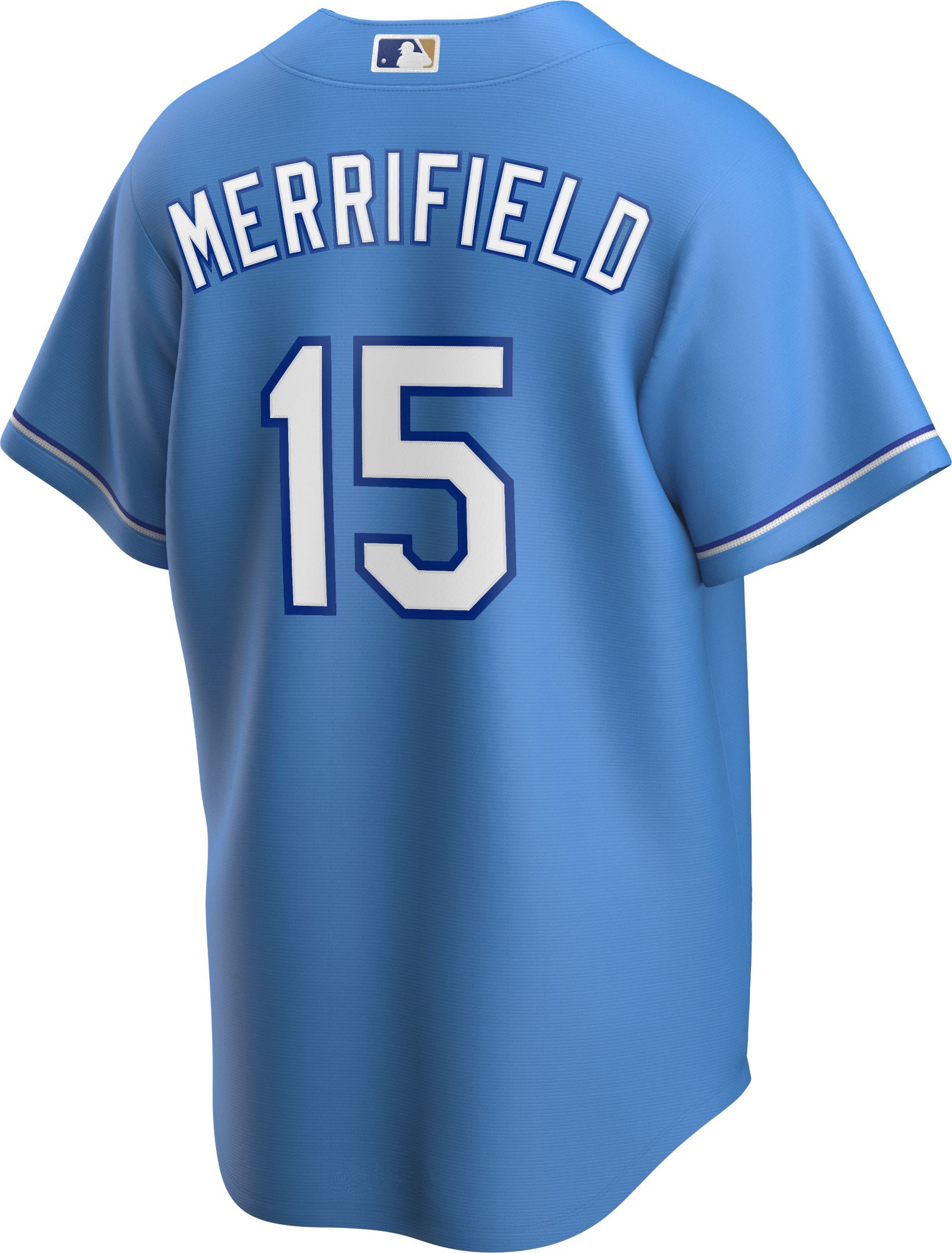 Nike Men's Replica Kansas City Royals Whit Merrifield #15 Royal Cool Base Jersey product image