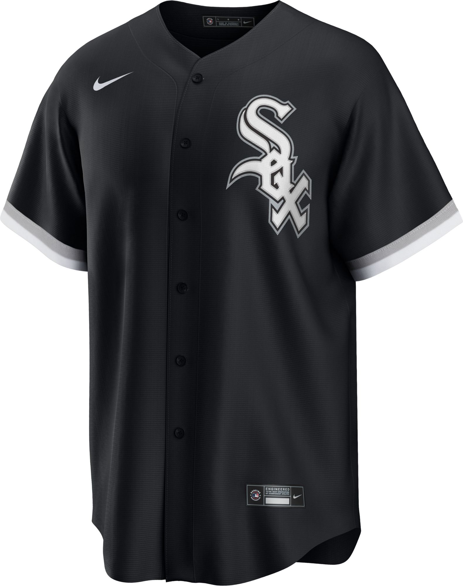 Nike Men's Chicago White Sox Andrew Vaughn #25 Black Cool Base Alternate Jersey