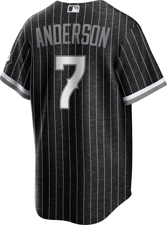 Men's MLBChicago White Sox Tim Anderson 7 2021 City Connect Authentic Jersey  Black