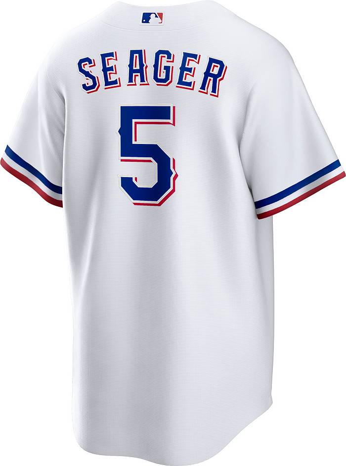 Nike Men's Texas Rangers Corey Seager #5 White Home Cool Base