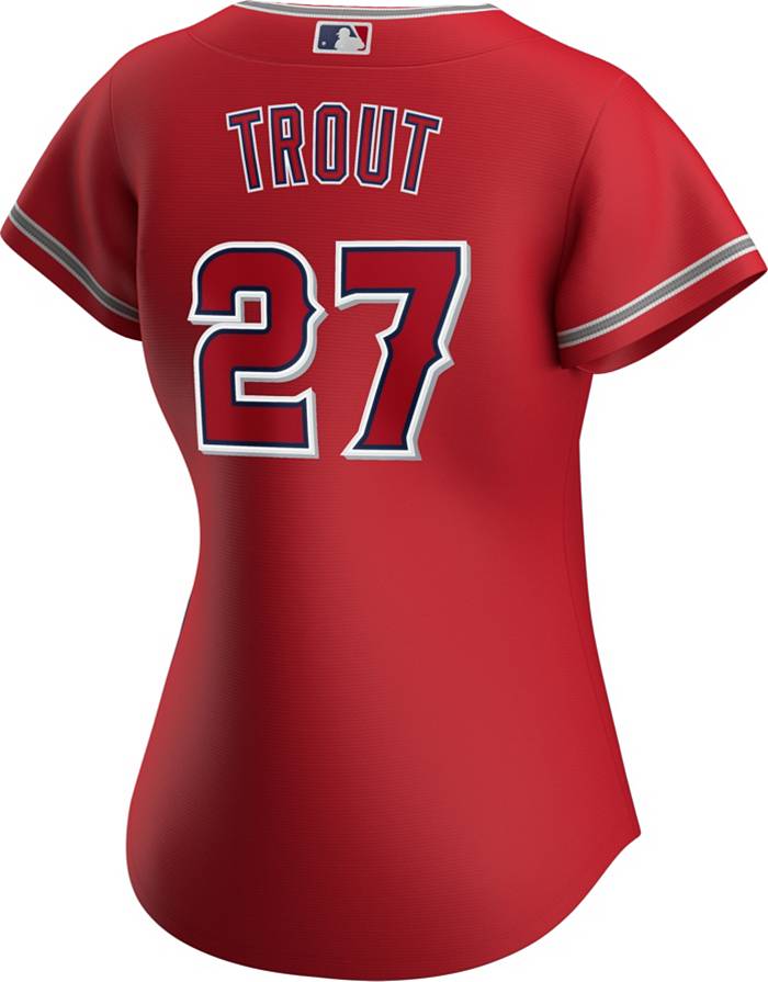 Nike Women's Replica Los Angeles Angels Mike Trout #27 Cool Base