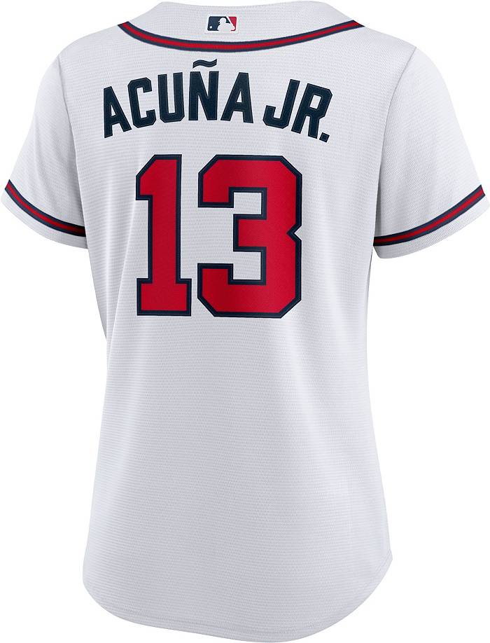 Nike Women's Atlanta Braves Ronald Acuña Jr. #13 White Cool Base Jersey