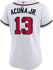 Nike Men's Replica Atlanta Braves Acuna Jr. #13 Red Cool Base Jersey