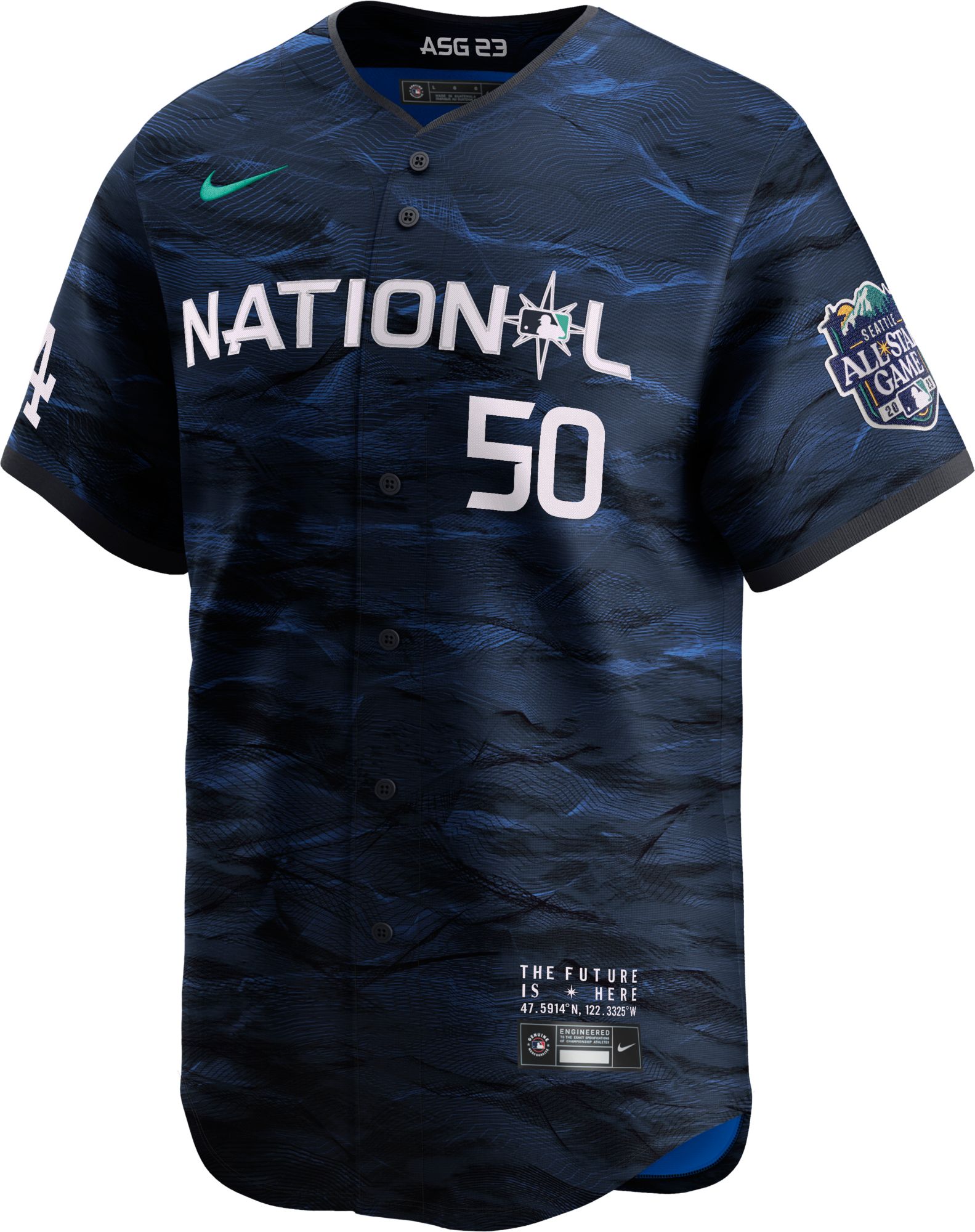 Nike Men's Los Angeles Dodgers 2023 All-Star Game Mookie Betts #50 Blue Cool Base Jersey product image