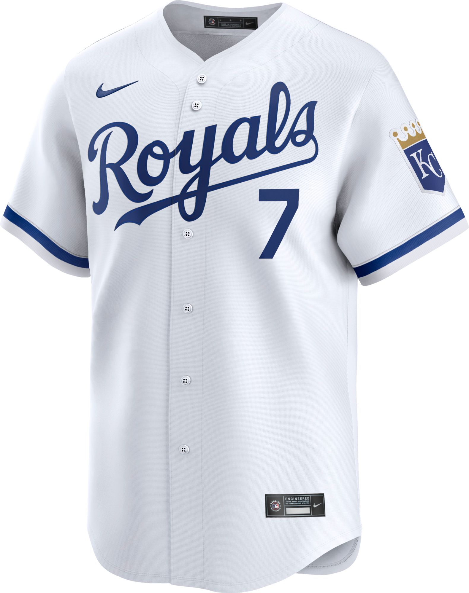 Nike Men's Kansas City Royals Bobby Witt Jr. #7 White Limited Vapor Jersey