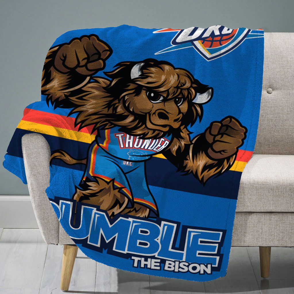 Bleacher Creatures Oklahoma City Thunder Rumble the Bison Raschel Plush Blanket product image