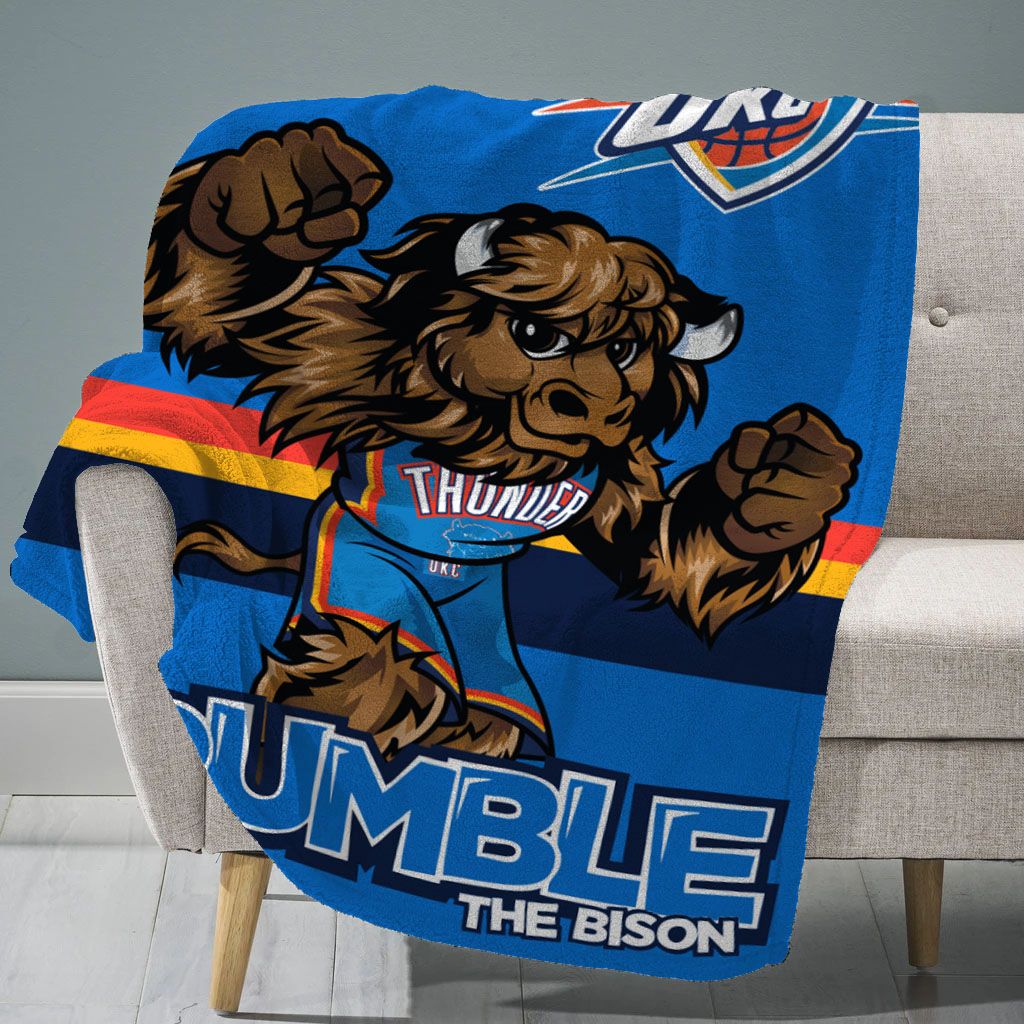 Bleacher Creatures Oklahoma City Thunder Rumble the Bison Raschel Plush Blanket