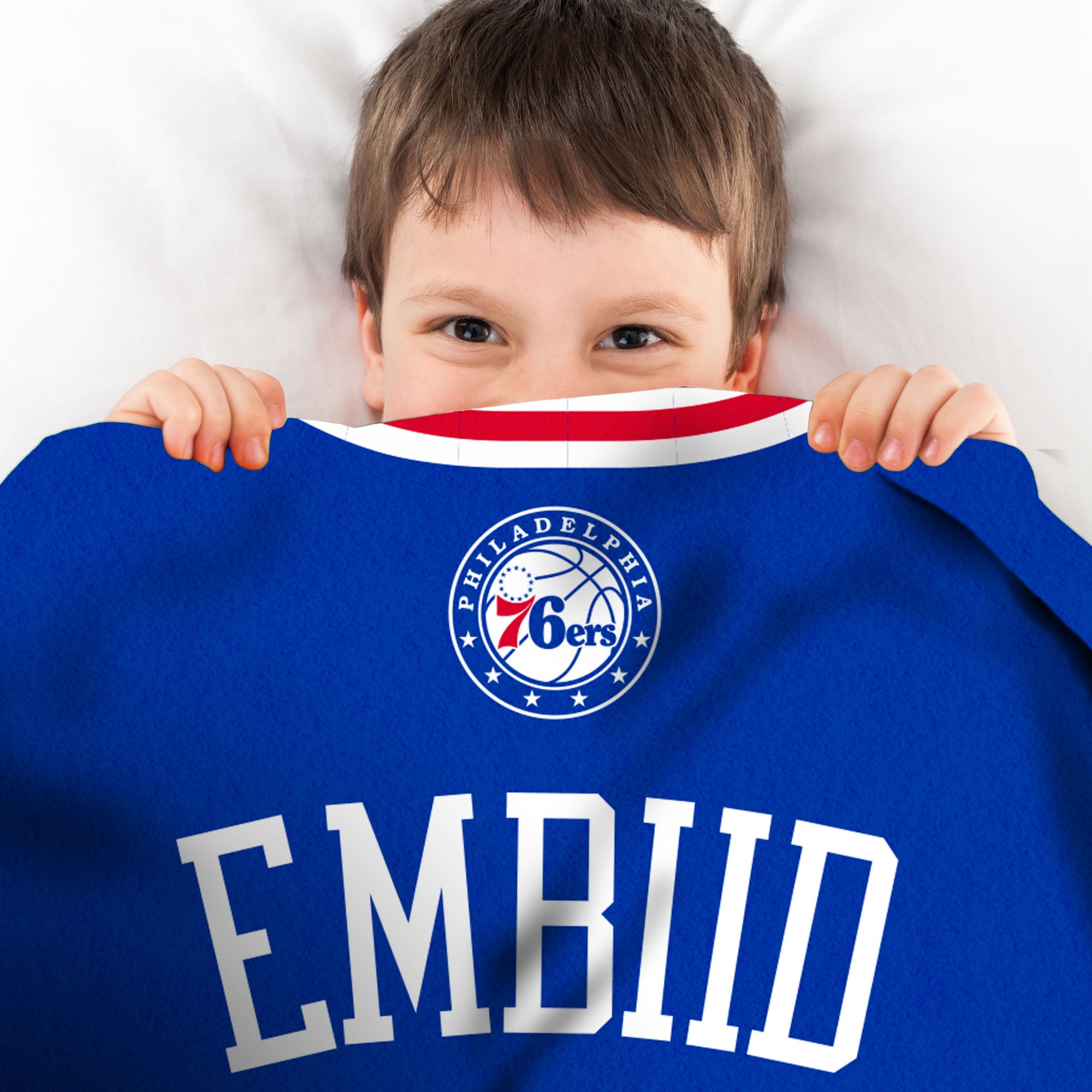 Bleacher Creatures Philadelphia 76ers Joel Embiid #21 Raschel Plush Blanket product image