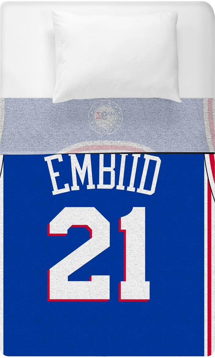 Nike Men's Philadelphia 76ers Joel Embiid #21 Blue Dri-Fit Swingman Jersey, Large