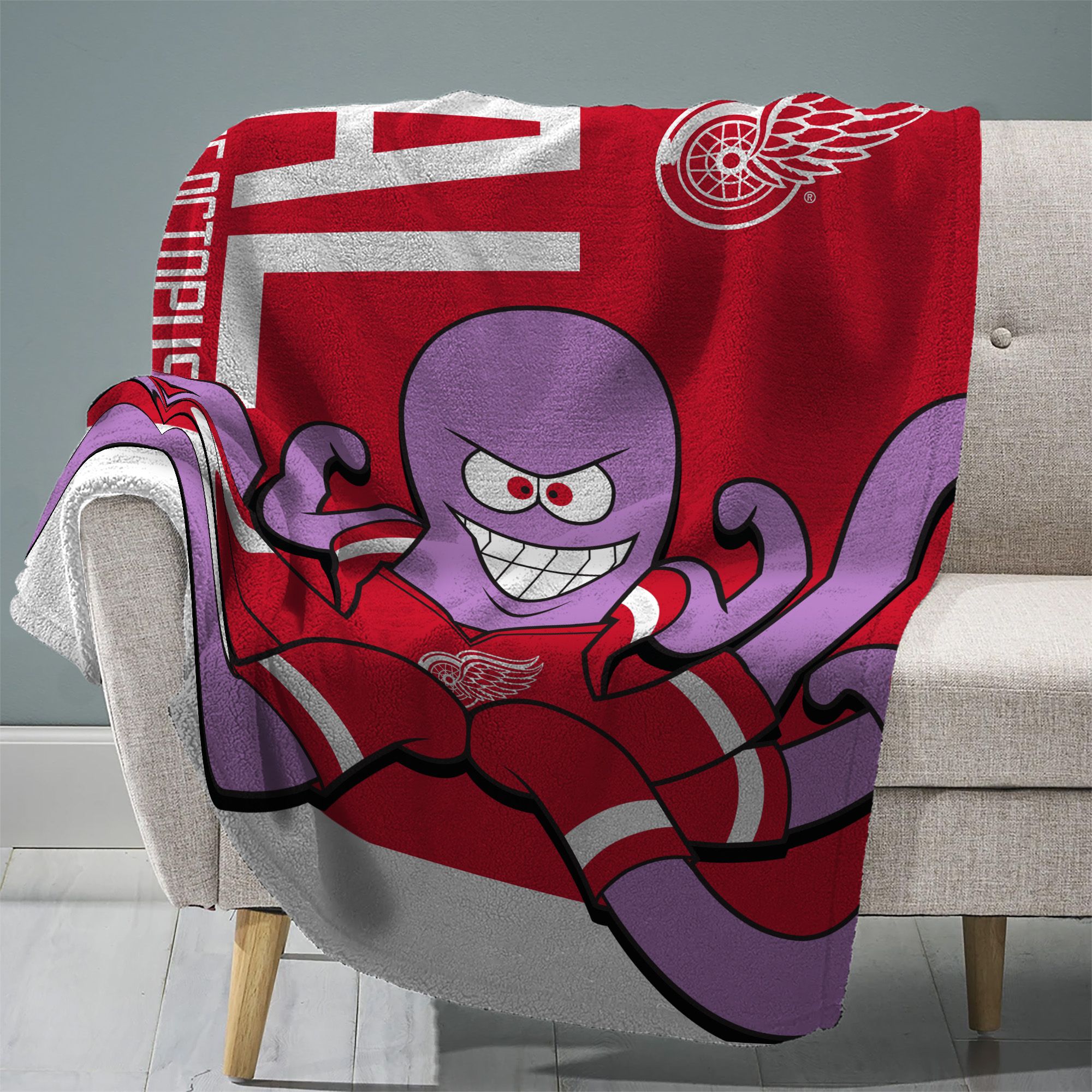 Uncanny Brands Detroit Red Wings Rally Al Raschel Plush Blanket product image