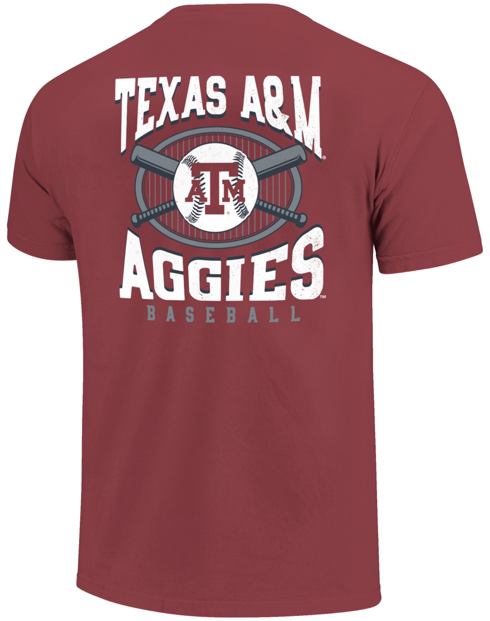 Image One Men's Texas A&M Aggies Brick Pinstripe Baseball T-Shirt product image