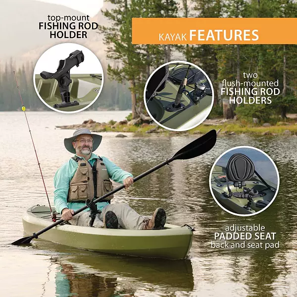 Lifetime Tioga Angler 100 Fishing Kayak (Paddle Included)
