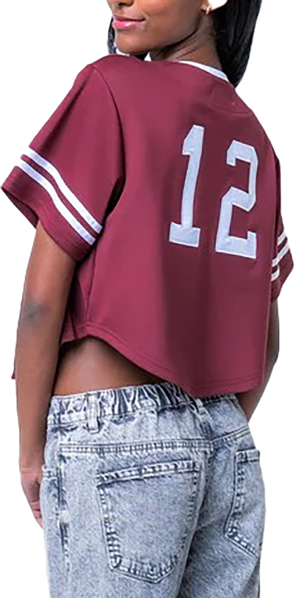 Established & Co. Women's Texas A&M Aggies Maroon Cropped Baseball Jersey product image