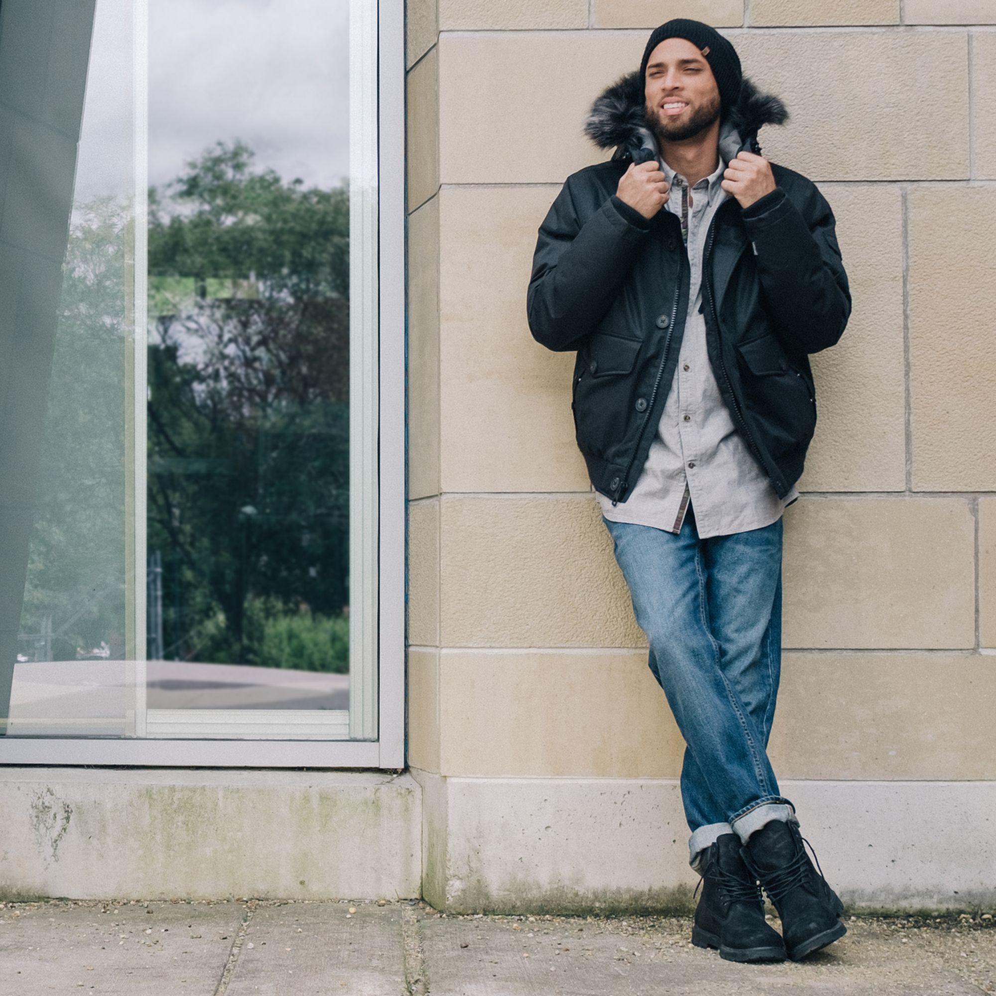 black timbs mens outfit