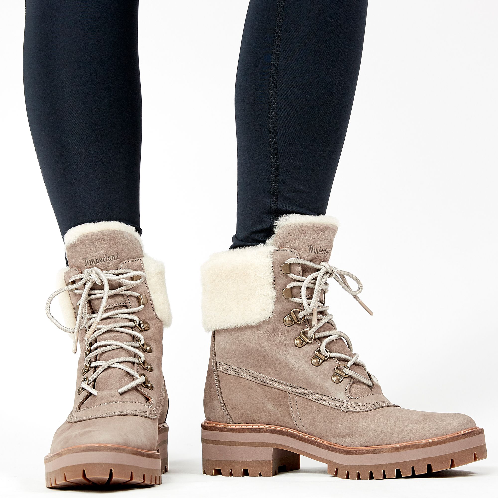 women's courmayeur valley round toe suede & shearling boots