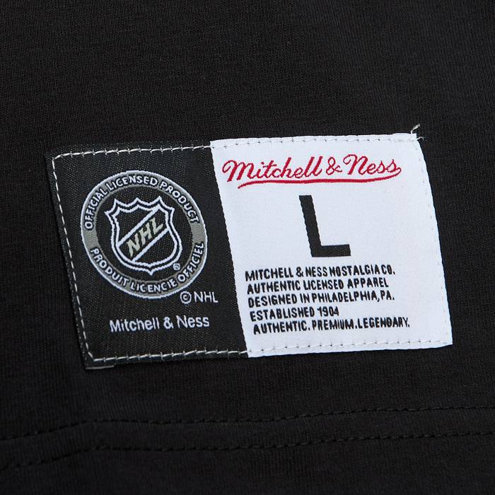 Men's Mitchell & Ness Black Vegas Golden Knights Allover Logo Pullover Sweatshirt Size: Small