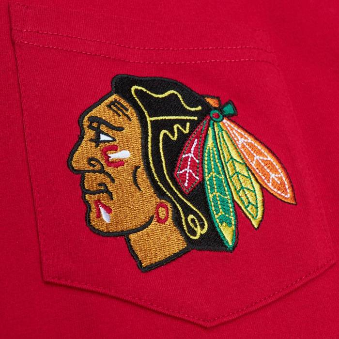 Mitchell & Ness Chicago Blackhawks Pocket Red T-Shirt, Men's, XL