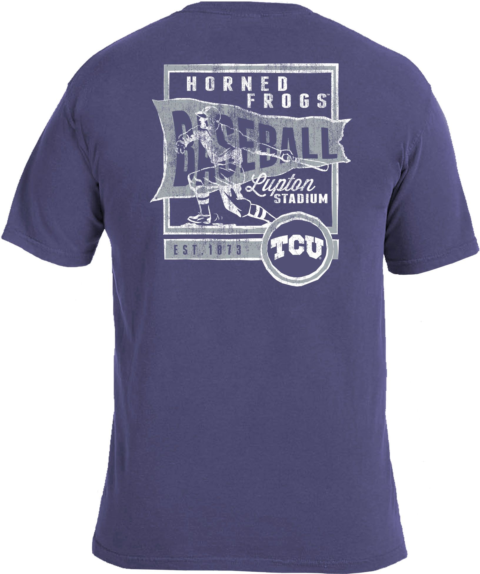 Image One Men's TCU Horned Frogs Purple Baseball Flag T-Shirt product image