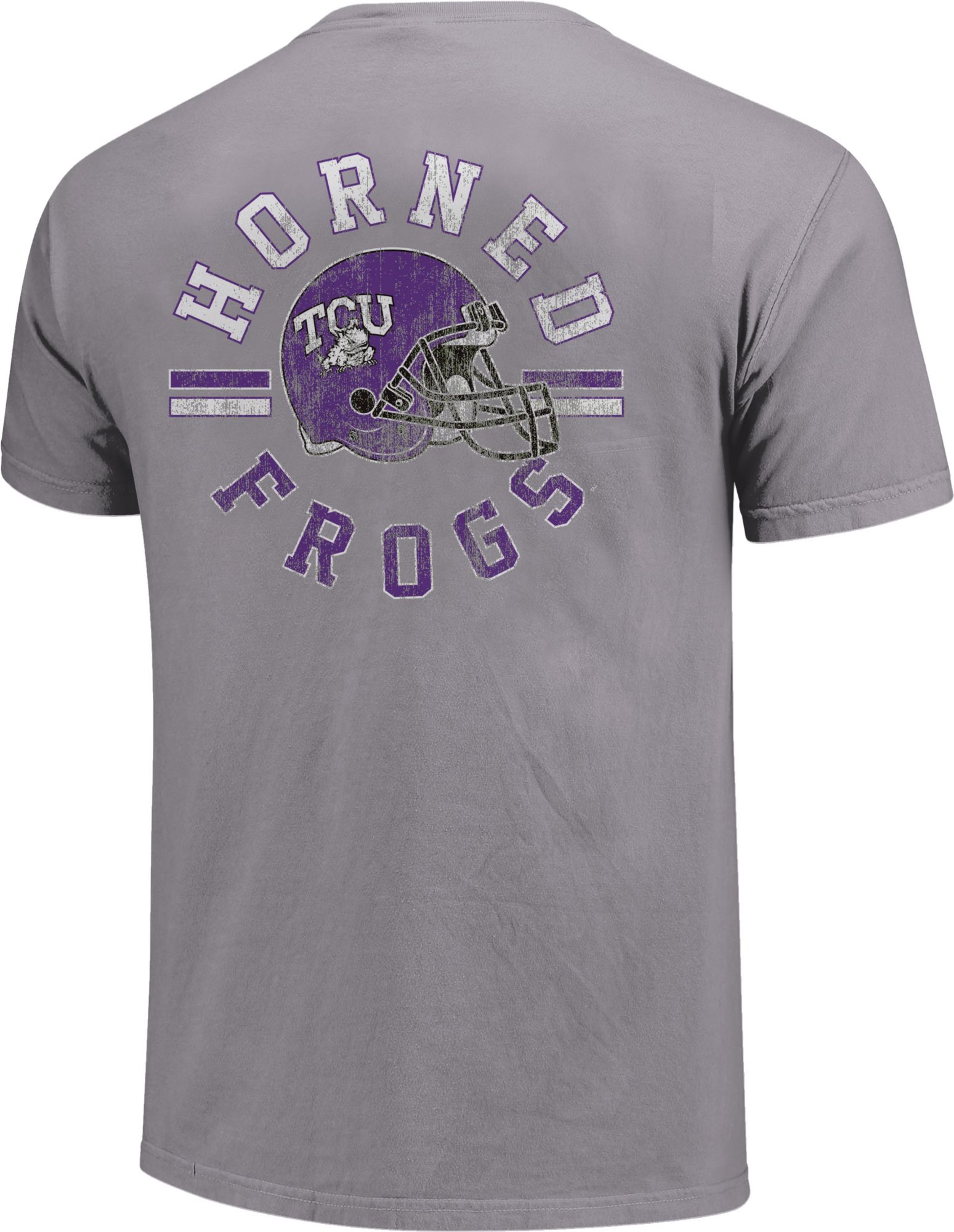 Image One Men's TCU Horned Frogs Grey Helmet Arch T-Shirt product image