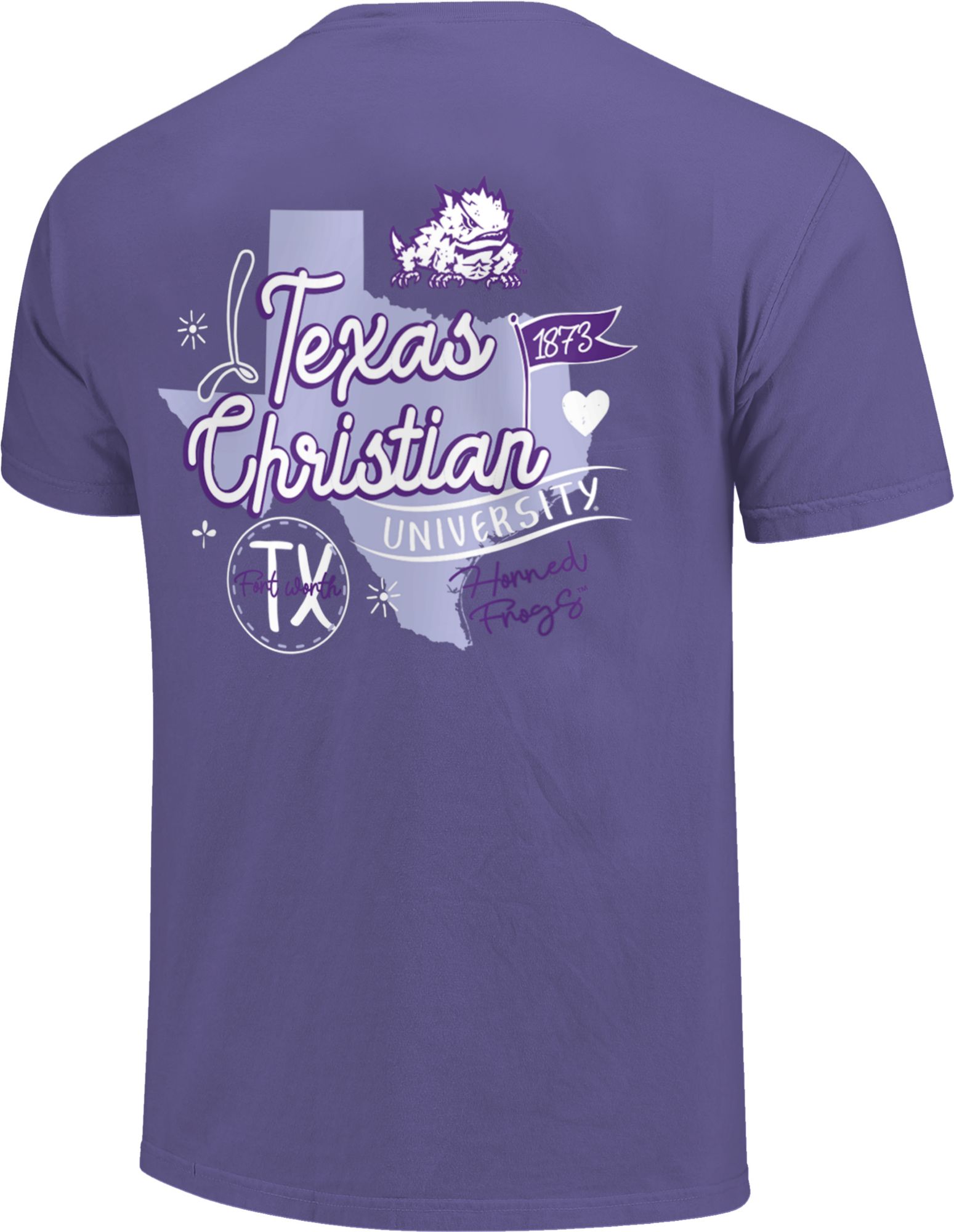 Image One Women's TCU Horned Frogs Purple Doodles T-Shirt product image
