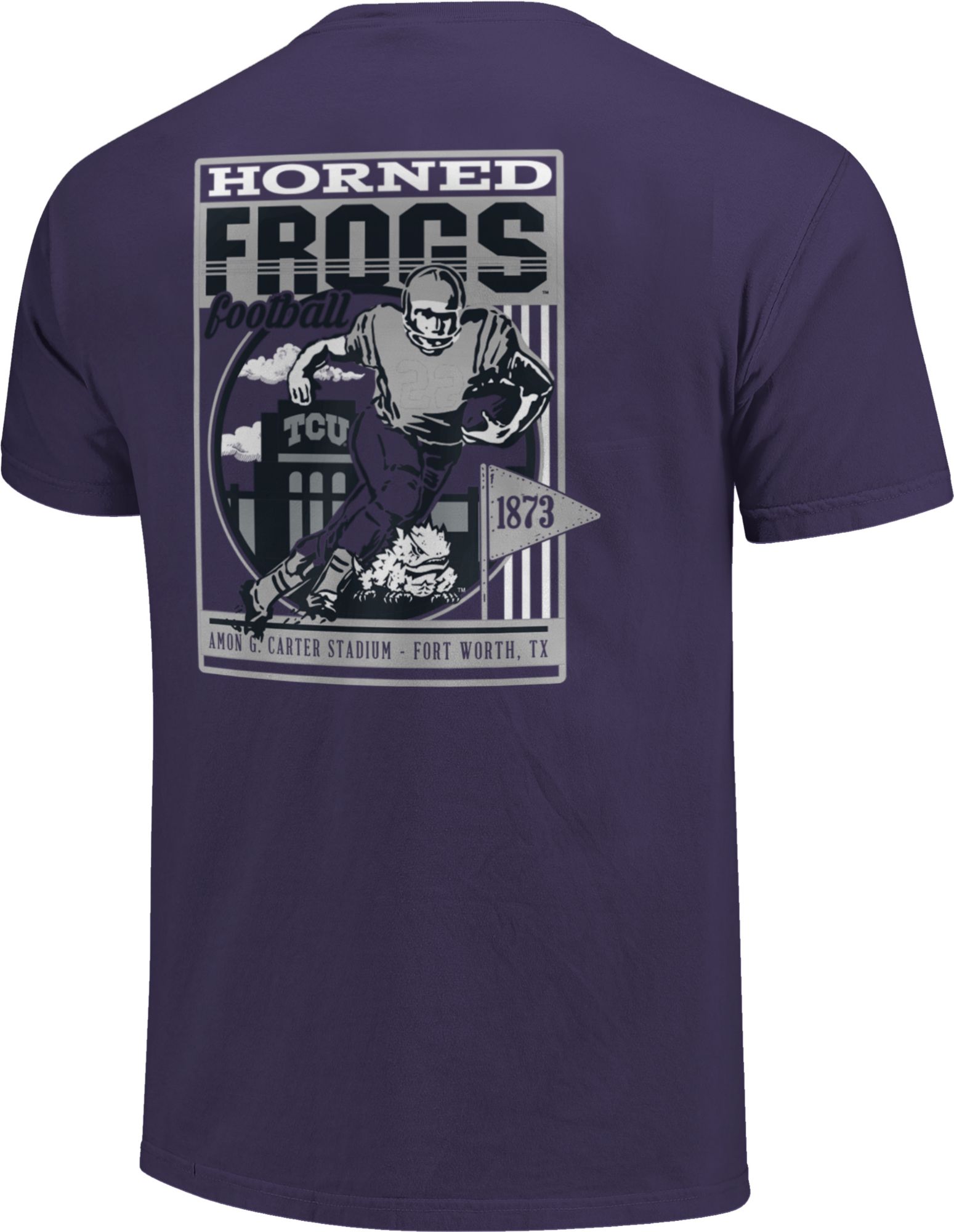 Image One Men's TCU Horned Frogs Purple Retro Poster T-Shirt product image