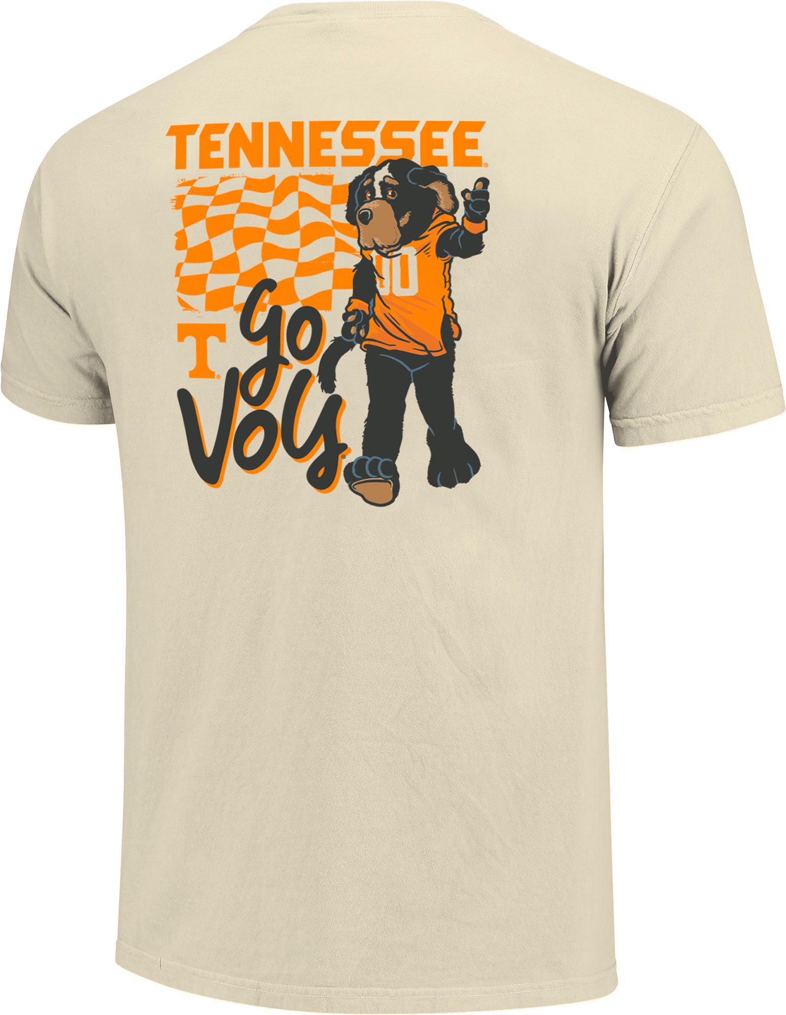 Image One Men's Tennessee Volunteers Ivory Mascot Checkerboard T-Shirt product image