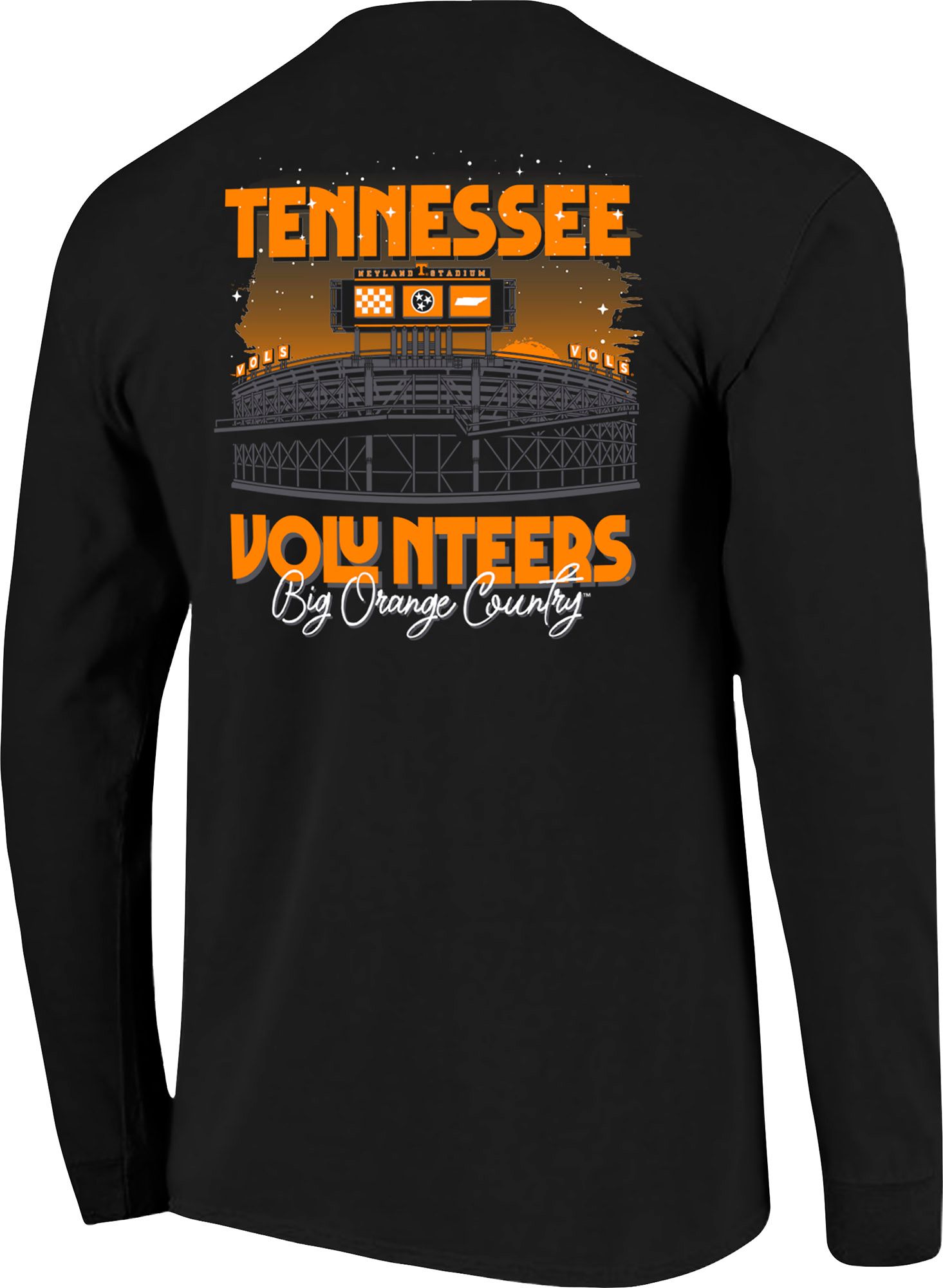 Image One Men's Tennessee Volunteers Black Dark Sunset Stadium Long Sleeve T-Shirt product image
