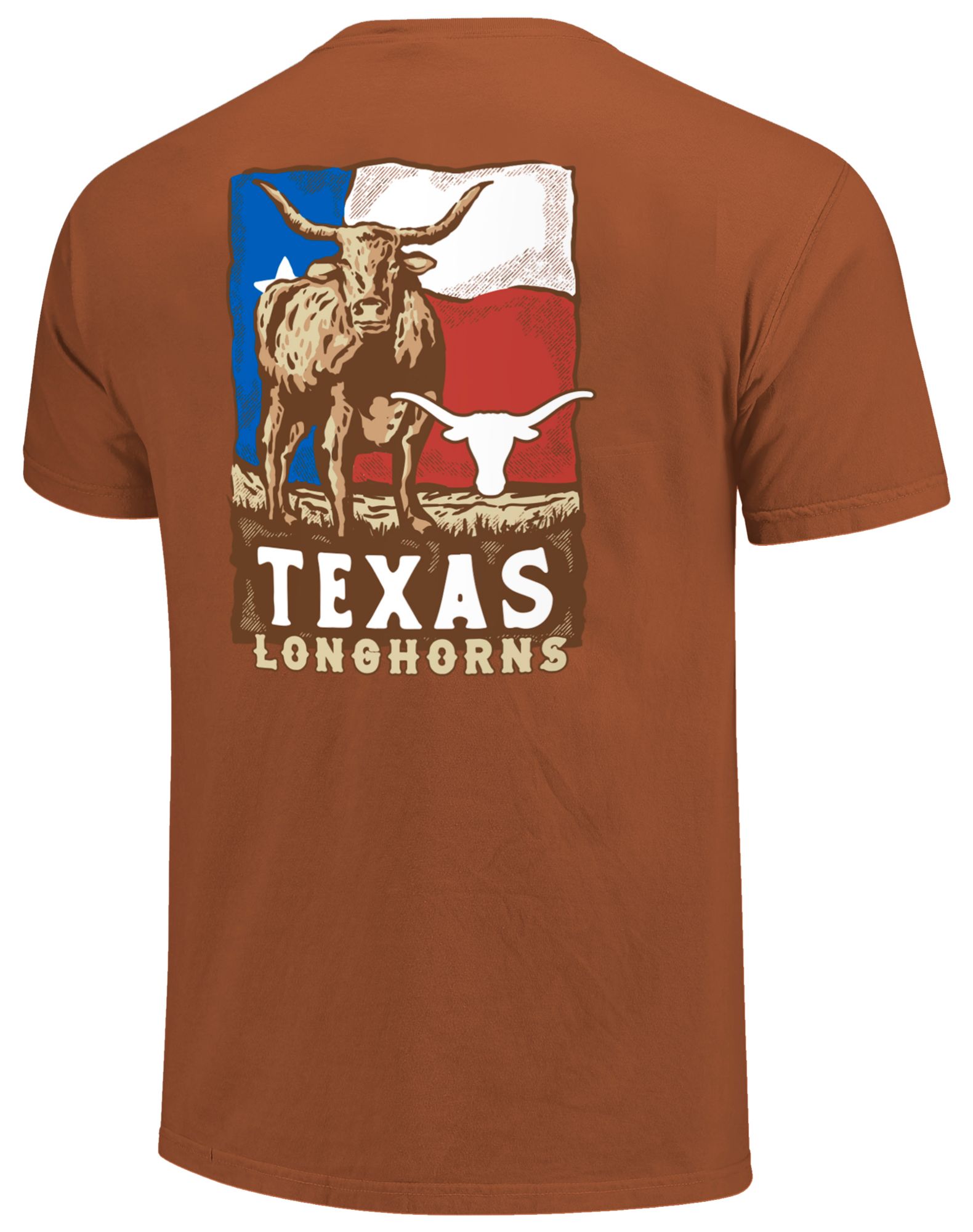 Image One Men's Texas Longhorns Orange Flag T-Shirt product image