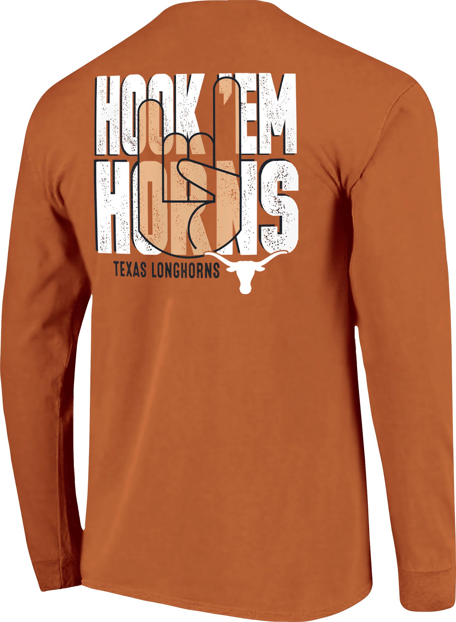 Image One Men's Texas Longhorns Orange Campus Pride Long Sleeve Shirt