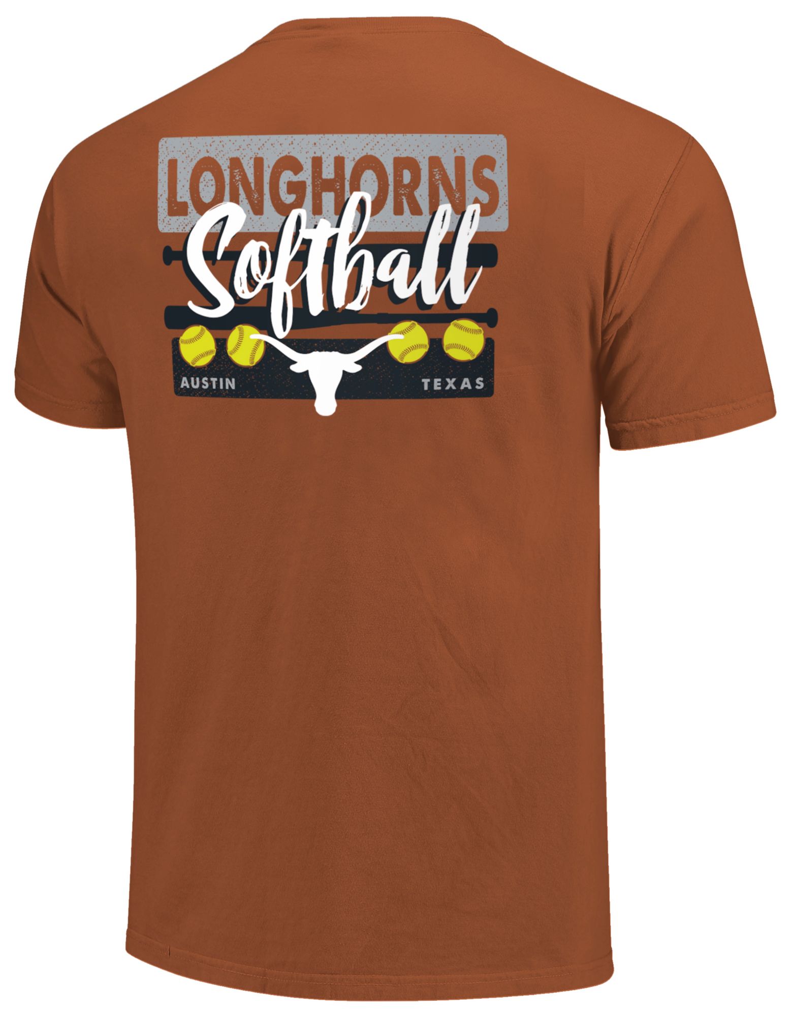 Image One Women's Texas Longhorns Yam Gritty Softball Bats T-Shirt product image