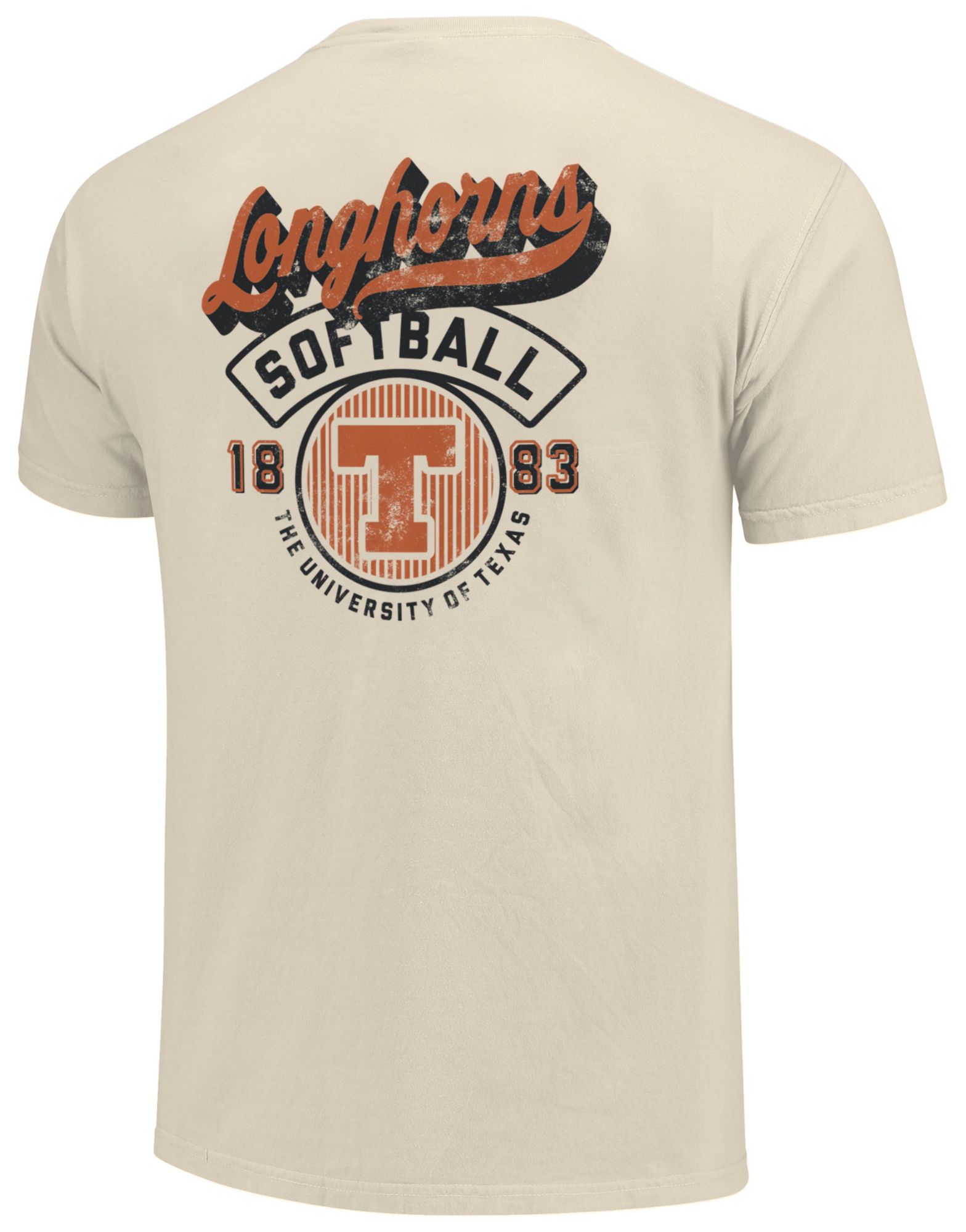 Image One Men's Texas Longhorns Ivory Baseball Logo T-Shirt product image
