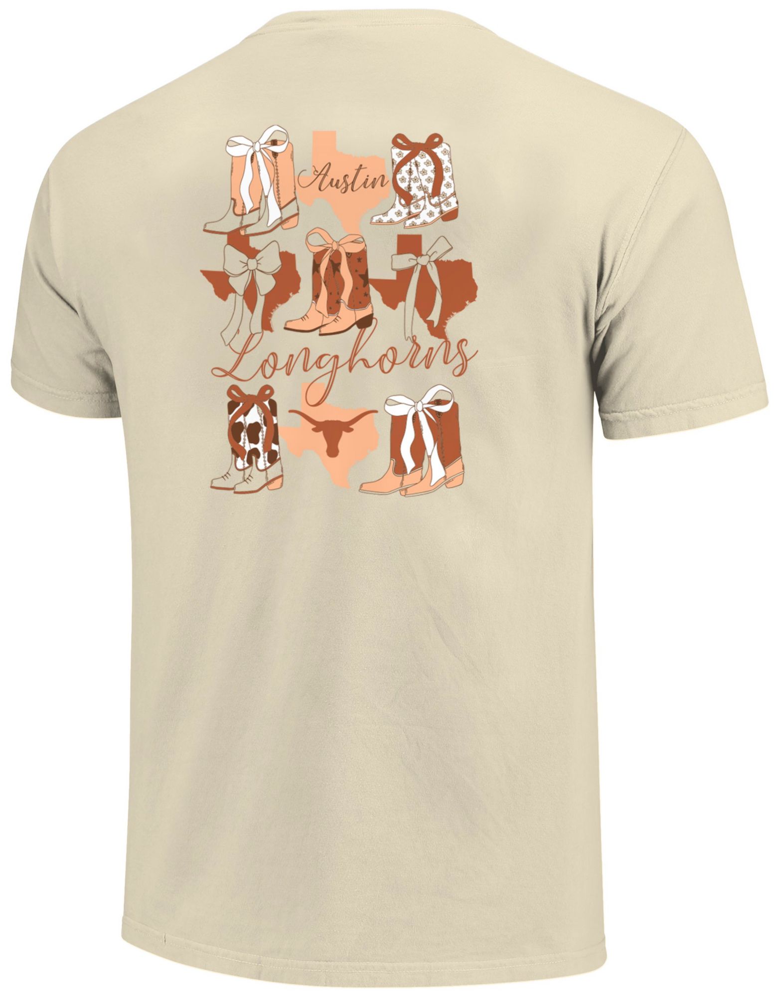 Image One Women's Texas Longhorns Ivory Comfort Colors Short Sleeve T-Shirt product image