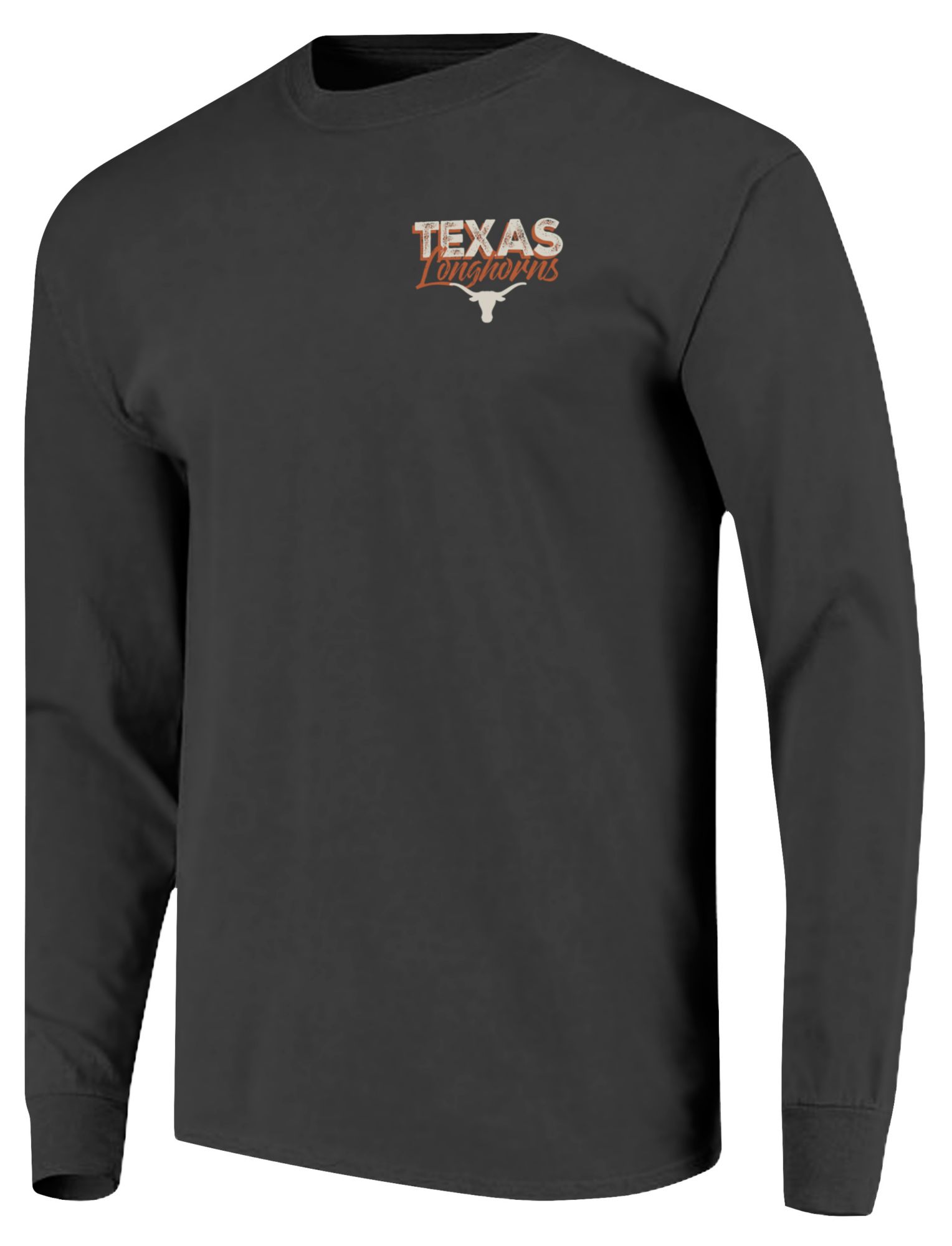 Image One Men's Texas Longhorns Brick Mascot Rusty Flag Long Sleeve T-Shirt product image