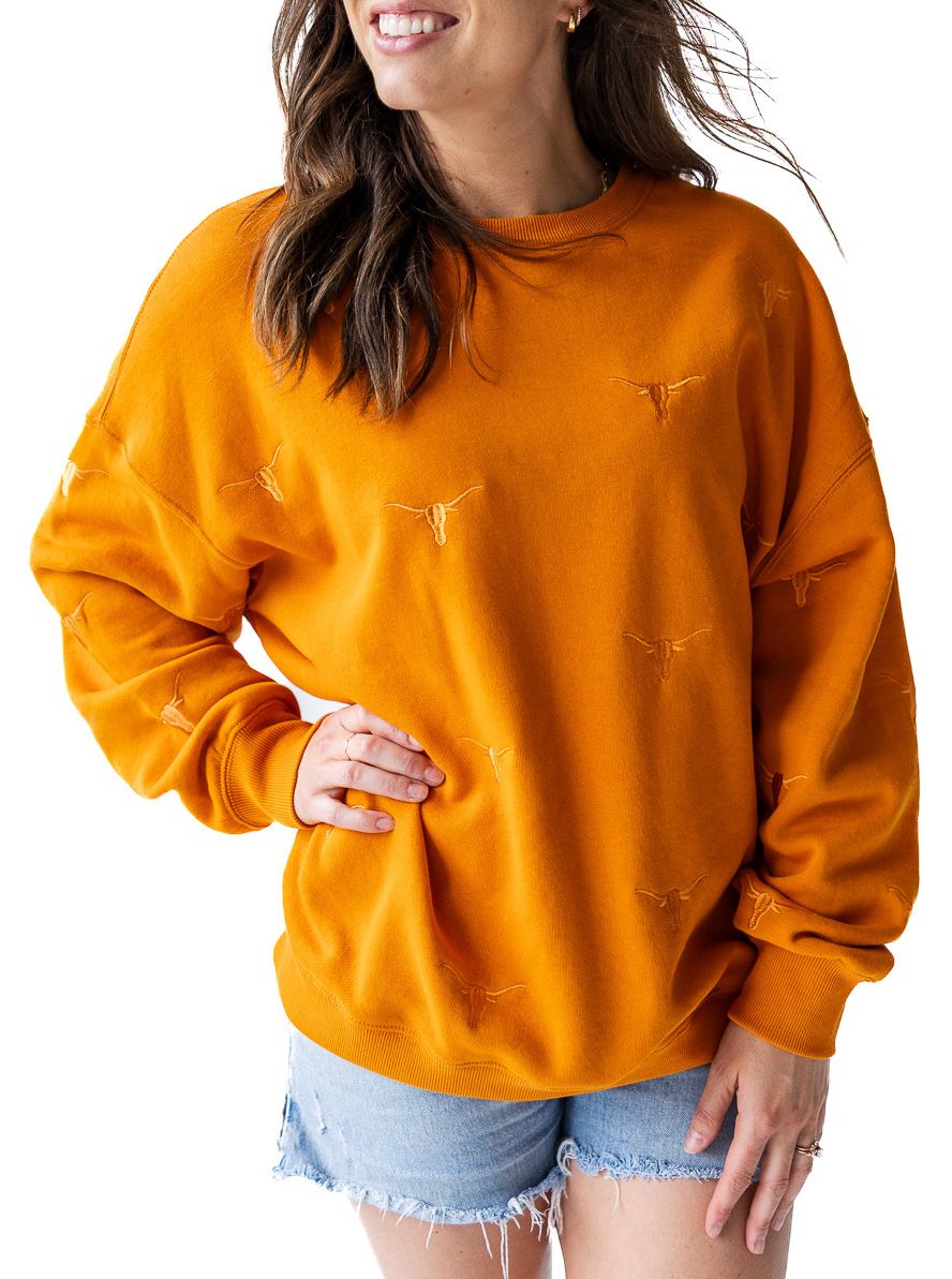 Gameday Social Women's Texas Longhorns Burnt Orange Lantern Crew Pullover Sweatshirt product image