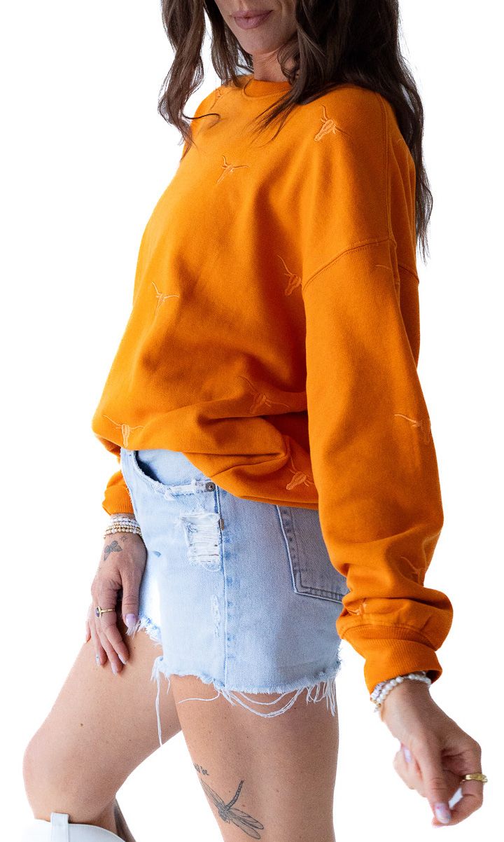 Gameday Social Women's Texas Longhorns Burnt Orange Lantern Crew Pullover Sweatshirt product image