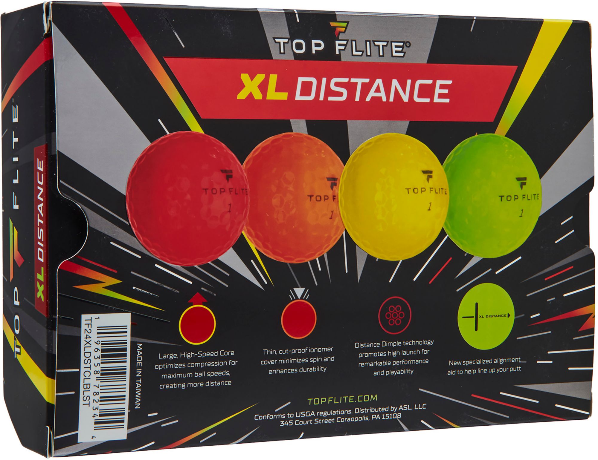 Top Flite 2024 XL Distance Color Blast Golf Balls